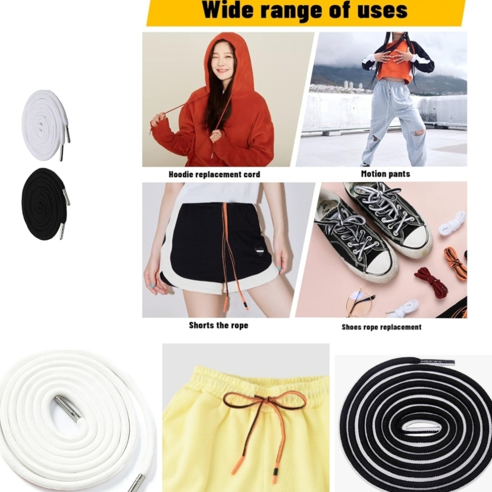 New 52' Shoe Laces Drawstring Replacement Strings Long Ropes Sneakers Shoes Cord